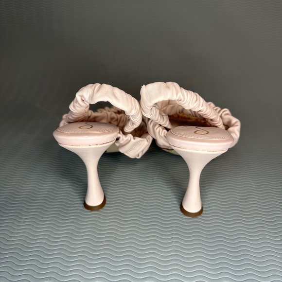 SAM EDELMAN MARLENA Light Pink Quilted Heeled Sandals - Picture 6 of 12